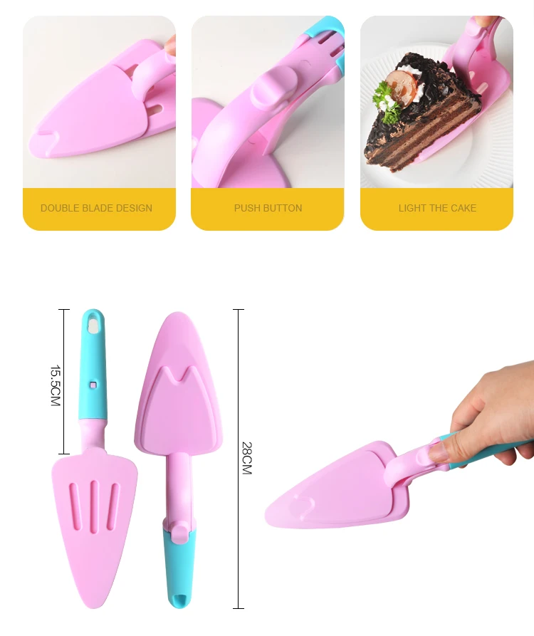 Pink Plastic Cake Spatula Simple And Easy To Use Cake Cut Heat Resistant Kitchen Cake Spatula