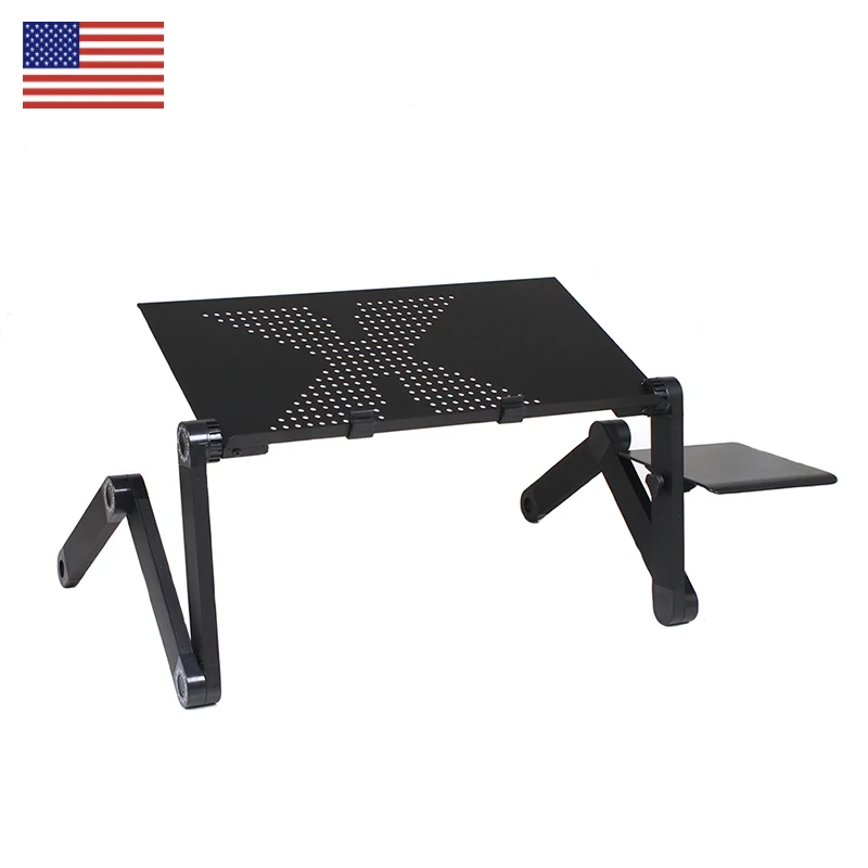 Bed desk Folding table 360-Degree Rotation Multifunctional Portable Table with Fan Mouse Computer Desk bedroom furniture | Мебель