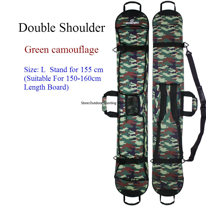 145-155 см лыжные сноубордические сумки ткань для дайвинга материал Лыжная доска сумка для сноуборда устойчивая к царапинам моноплата защитный чехол - Цвет: Green Size L Double