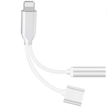 

2 in 1 mobile phone Adapters charger For iPhone X 7 8 Plus Earphone Jack For lightning to 3.5mm headphones Audio Aux splitter