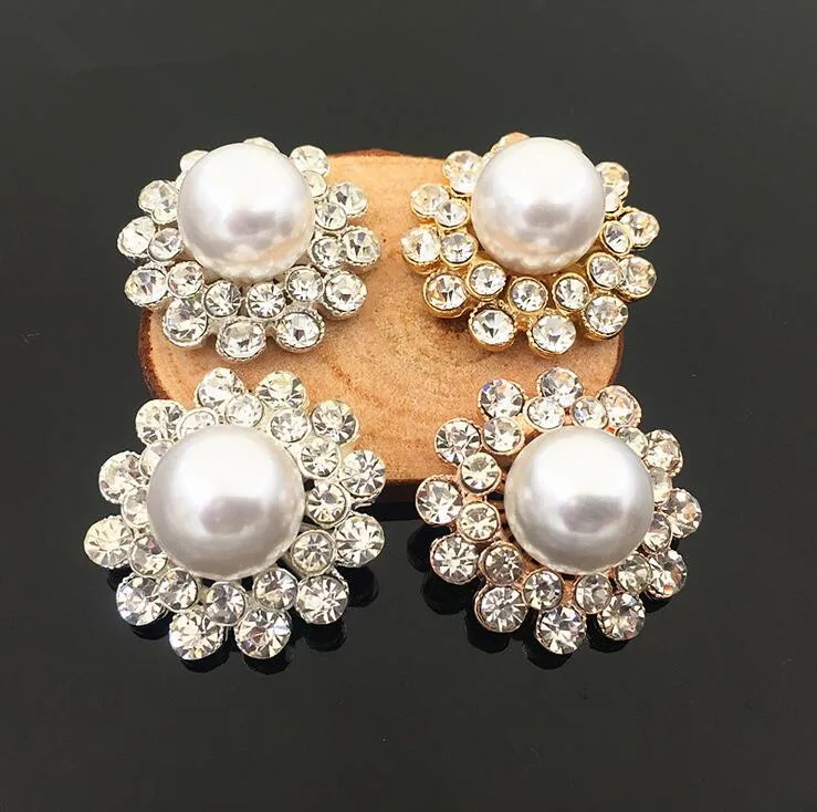 5pcs Rhinestone Oval Buttons Embellishments for Wedding Jewelry DIY Making