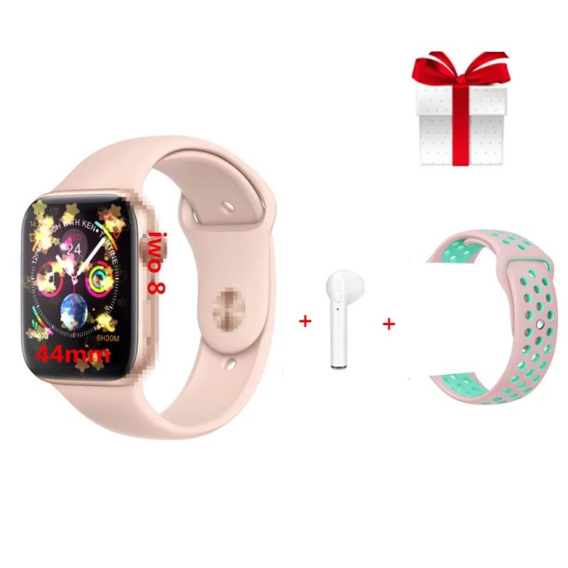 

Smart Watch IWO8+earphone+belt/set IWO 8 44mm Sync Notifier Support Bluetooth Connectivity Apple iphone 5 6 6S 7 8 Android Phone