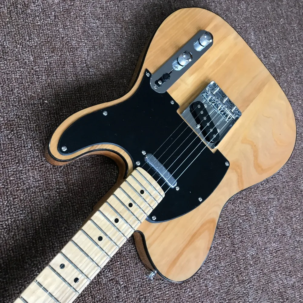 

Factory direct Electric Guitar 6 Strings chrome hardware Guitar elm Natural wood color Electric Guitar