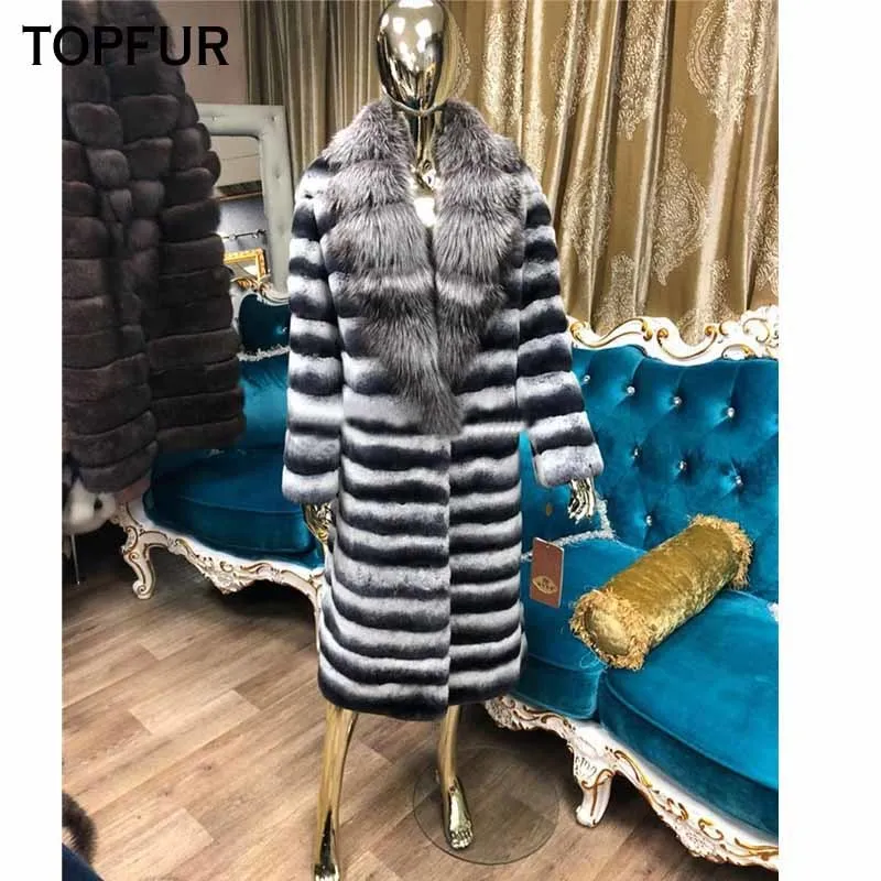Женская меховая куртка из натурального меха Роскошная Толстая теплая шуба Роскошная зимняя шуба из кролика Рекс с воротником из меха серебристой лисы
