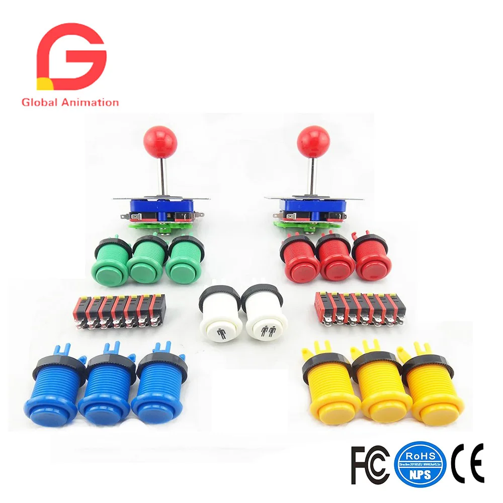Arcade Part Bundles Kit with 2 Arcade Joysticks,12 Push Buttons ,14 Microswitches for Jamma Arcade Video Game Accessory Kits Arcade Part Bundles Kit with 2 Arcade Joysticks,12 Push Buttons ,14 Microswitches for Jamma Arcade Video Game Accessory Kits