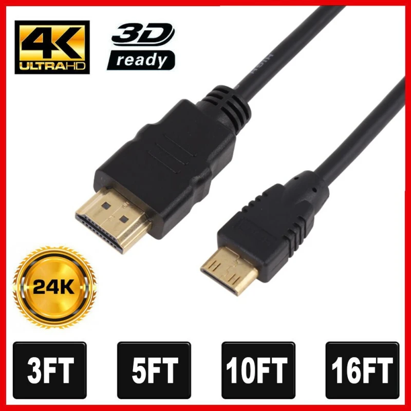 1 м 5 3 Высокоскоростной HDMI к MINI штекер папа дополнительный кабель конвертер