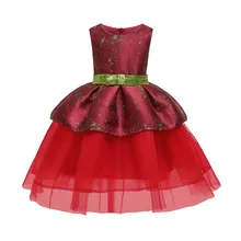 С цветочным рисунком для маленьких девочек; платье принцессы; платье подружки невесты НА ПРОМЕНАД детская одежда Таиланд девушка платье Платье для дня рождения, свадебных торжеств# G8