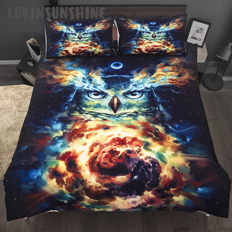 

LOVINSUNSHINE Bed Duvet Cover Queen Size Bedding Set 3d Owl Print For Kids Comforter Full Size AB#87