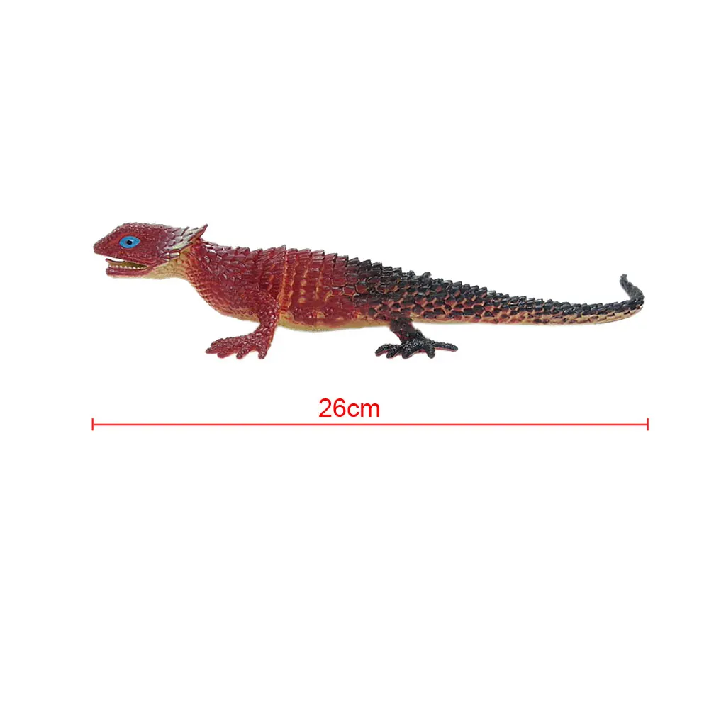 Vivid Reptile Animal Rubber Lizard Model Figure Educational Toy - Wine Red
