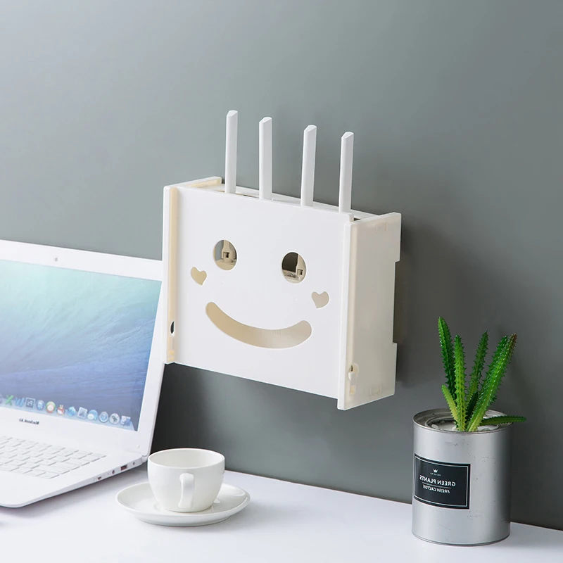

Wireless Wifi Router Storage Box Plastic Wall Hanging Plug Board Bracket Cable Storage Organizer Shelf Home Decoration