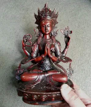 

21 cm The collection!Old Chinese antiques dynasty bronze figure of Buddha
