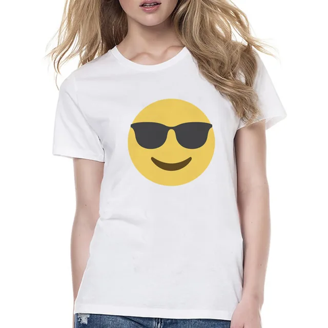 cool guy emoji t shirt female design print women t shirt 2017 new