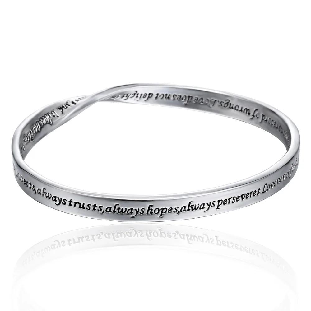 

Engraving Letter Bracelet Bangles Summer Style Always Hope Bracelet Inspirational Jewelry Silver Bangle Women Girls Friends Gift