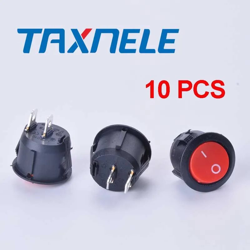 10PCS KCD1-105 20MM round rocker switch 2 Pins 6A/250V 10A/125V AC Power Switch SPST 2PIN On/Off button | Обустройство дома