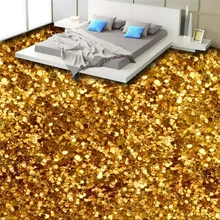 Beibehang 3D Великолепный золотой пол трехмерного пола Пользовательские крупномасштабные фрески ПВХ водонепроницаемый утолщенной носить