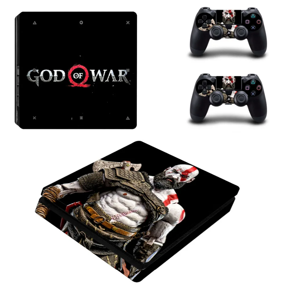 Бог войны PS4 тонкий кожи Стикеры для sony PS4 тонкий Игровые приставки 4 и 2 контроллера