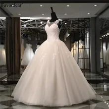Favordear Новая коллекция бальное платье высшего качества свадебное платье Nestido De Noiva кружевные свадебные платья с бисером на спине