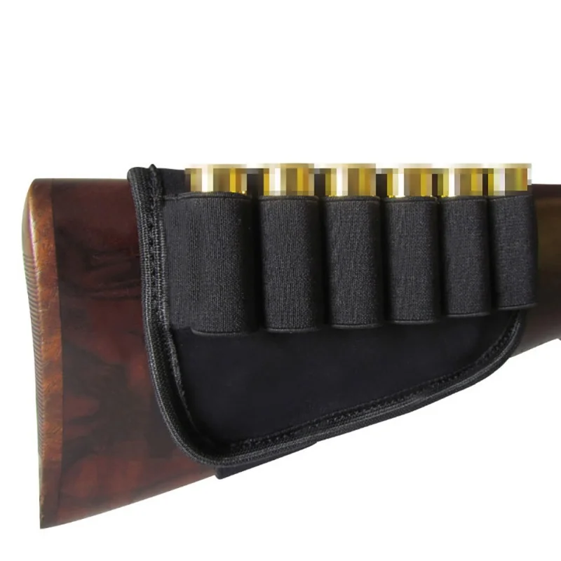 

Hunting Rifle Basic Buttstock Bullets Shell Holder Rear Tactical Equipment Bag Gun Accessories 6 Holes j2