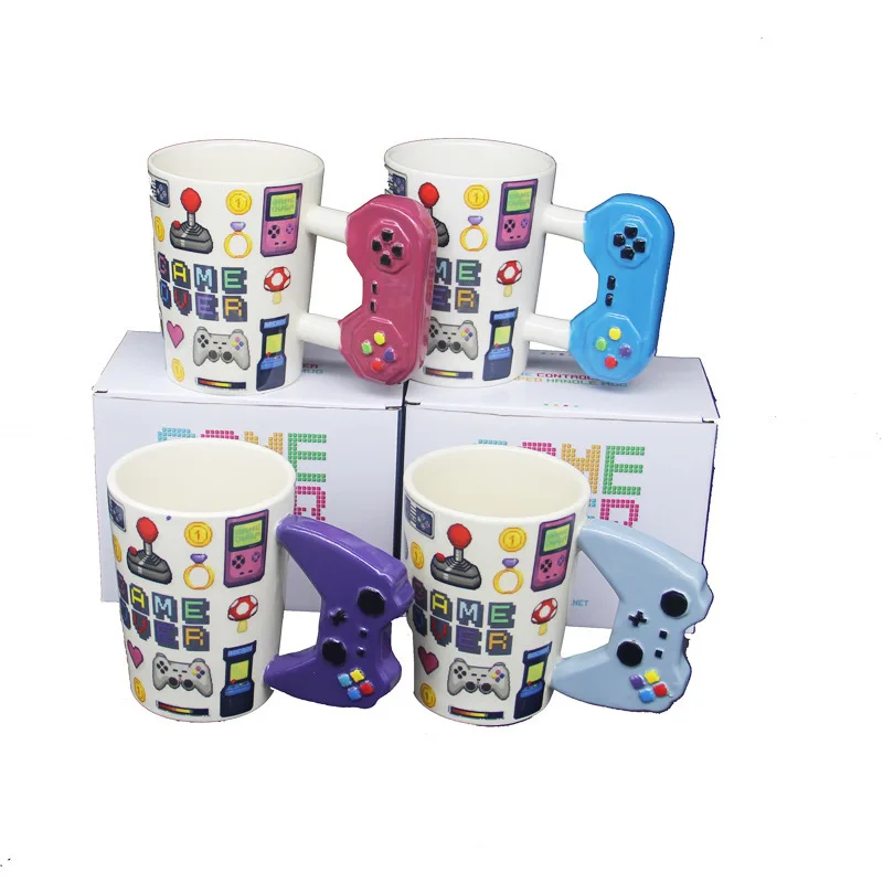 

2019 New Game Over Coffee Mug 3D Game Controller Handle Mug Ceramic Cup Milk Tea Mugs Gameboy Birthday Gift