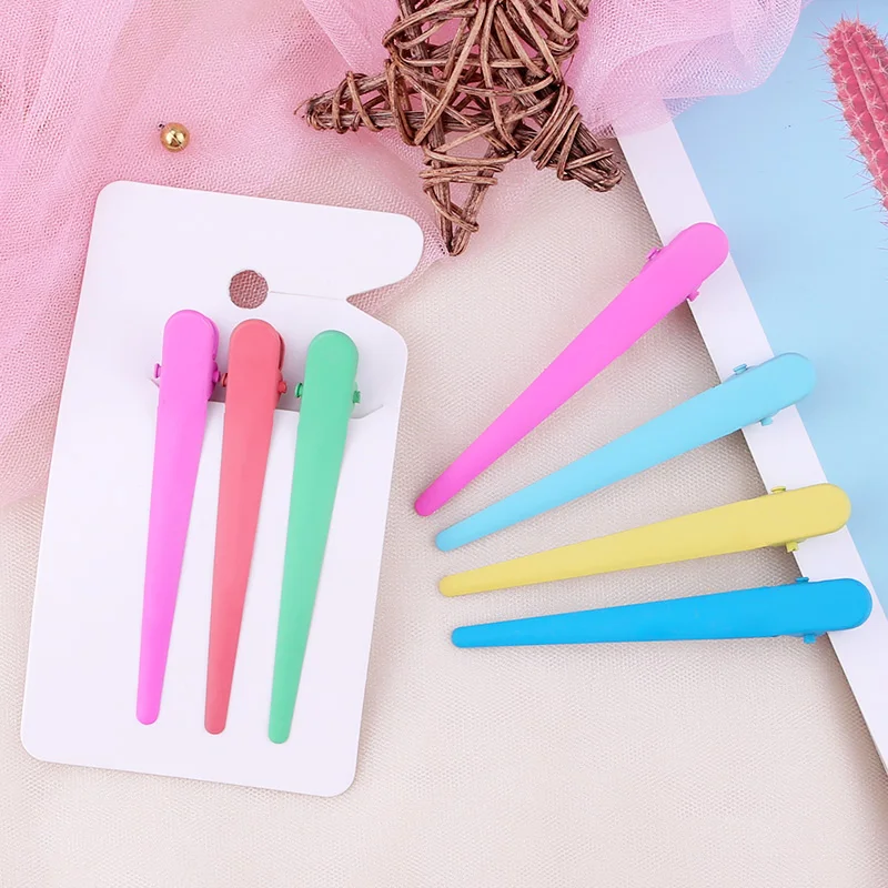

3pc/set Fashion Women Girls Hair Clips Long Aligator Duckbill Color Hairpin Hair Styling Tools Hair Accessories Hairdressing 8cm