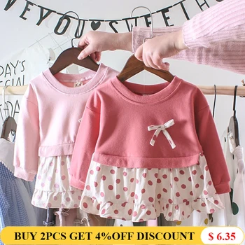 

Liakhouskaya Newborn Infant Long-sleeve Dress 2019 Spring Girl Toddler Baby Outfits Clothes Princess Dress For Girl 0-2 Years