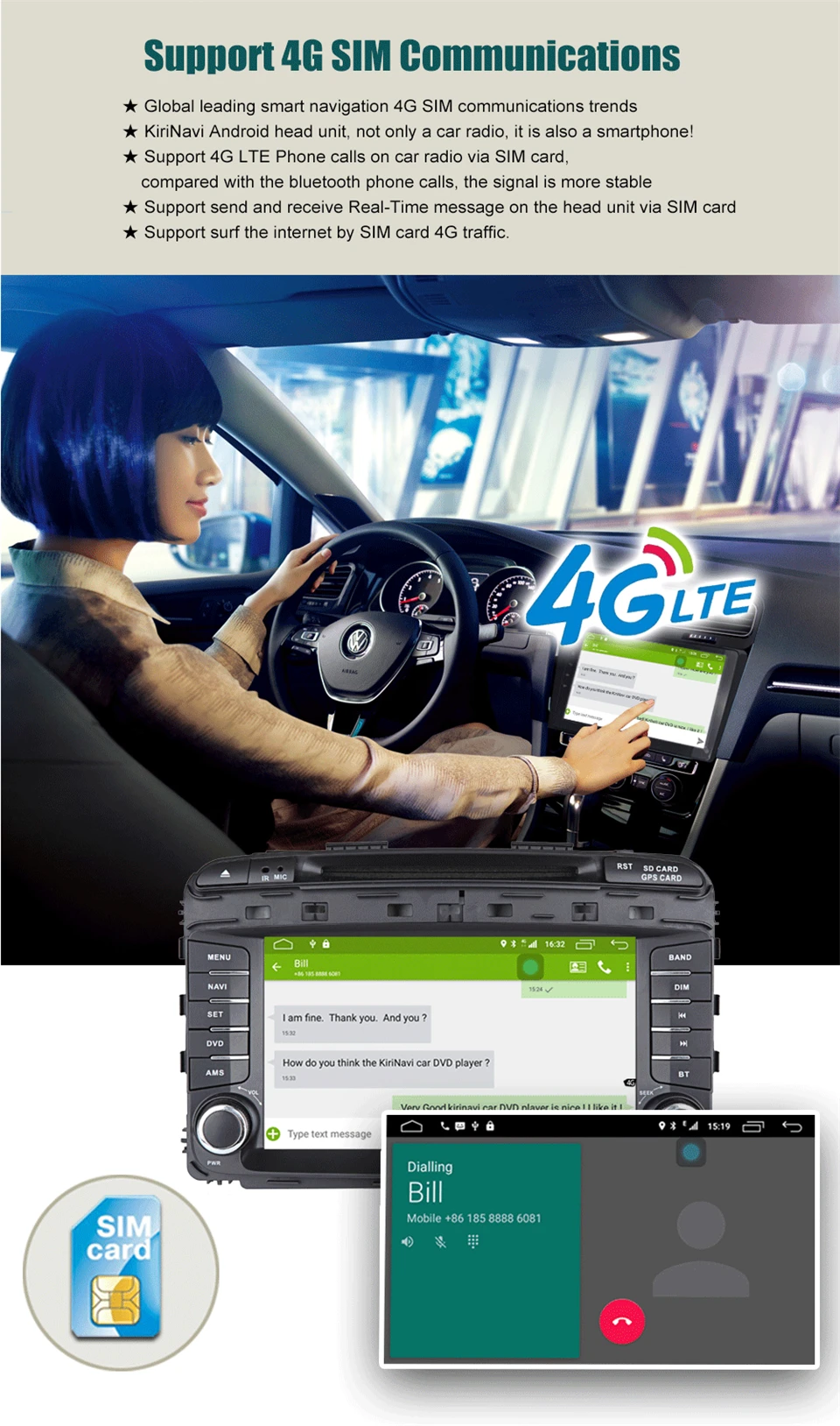 Flash Deal KiriNavi Octa core 4G LET android 7 car multimedia system for Kia Sorento head unit 2015 - 2017 support 4K Video 4G 3
