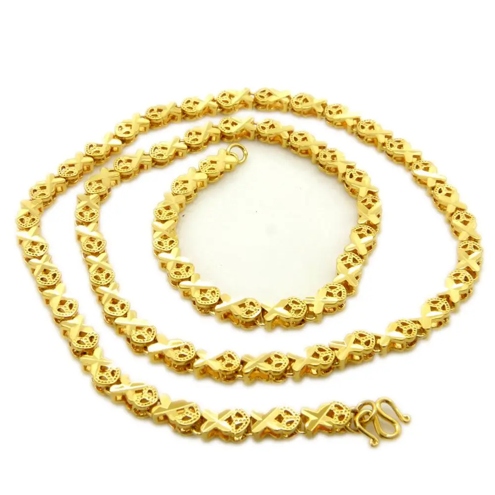 Womens Necklace Collar Chain Wedding Party Fashion Link Chain Yellow