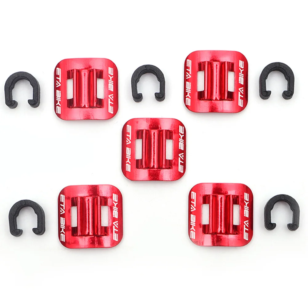 5 шт. конверсионные трубки C Форма масляная трубка фиксированный зажим алюминиевый направляющий тормозной кабель зажим рамка Пряжка велосипед сиденье велосипеда - Цвет: Красный