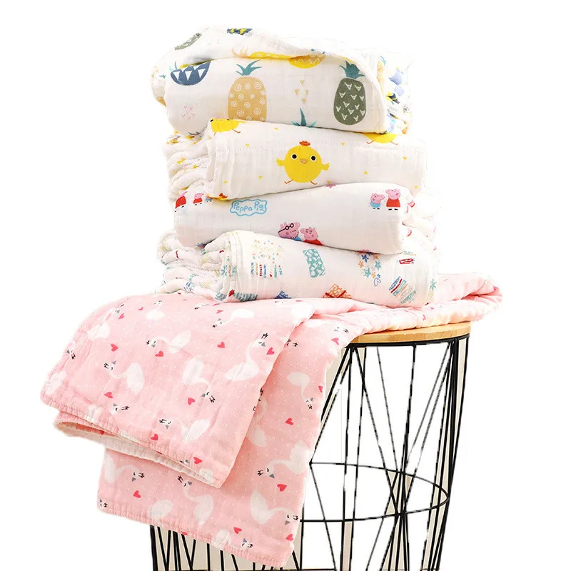 

6 Layers Muslin Blanket 110*110cm Muselina Bambu Swaddles Mousseline Baby Deken Swaddle Wrap Flokati Newborn Gasas Bebe Algodon
