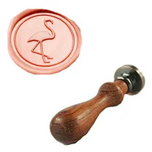 Винтажный милый Фламинго изображение на заказ логотип Свадебное приглашение восковое уплотнение штамп палисандр ручка набор