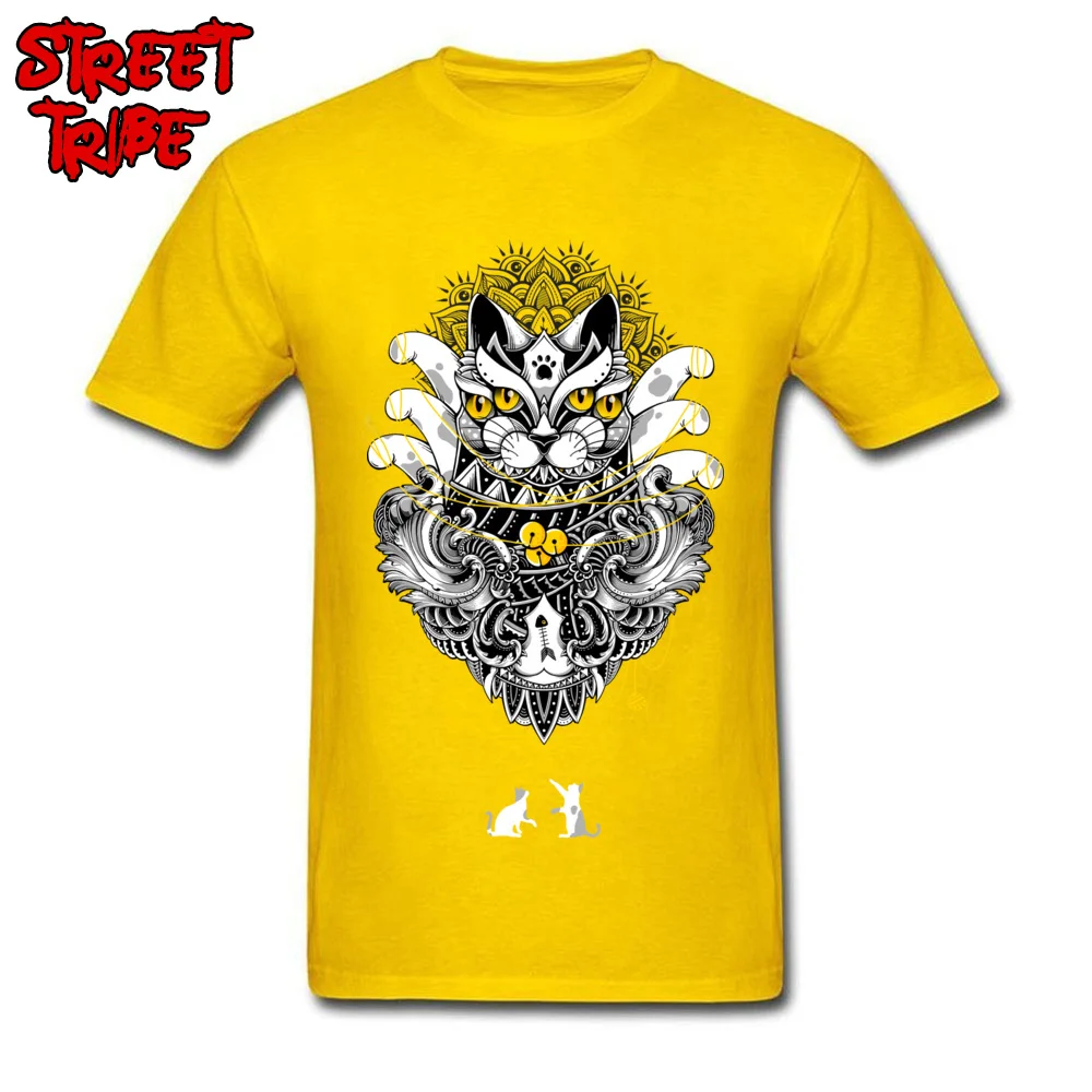 Mens T-shirts Cat Ritual Summer Tees All Cotton O-Neck Short Sleeve Design Tops Shirt Summer Free Shipping Cat Ritual yellow