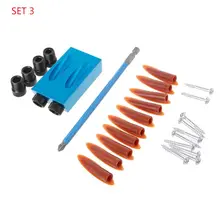 28 шт/6/8/10mm линейной направляющей 15 градусов косой отверстие позиционер угловая дрель бит локатор деревообрабатывающий инструмент Алюминий сплав аксессуары