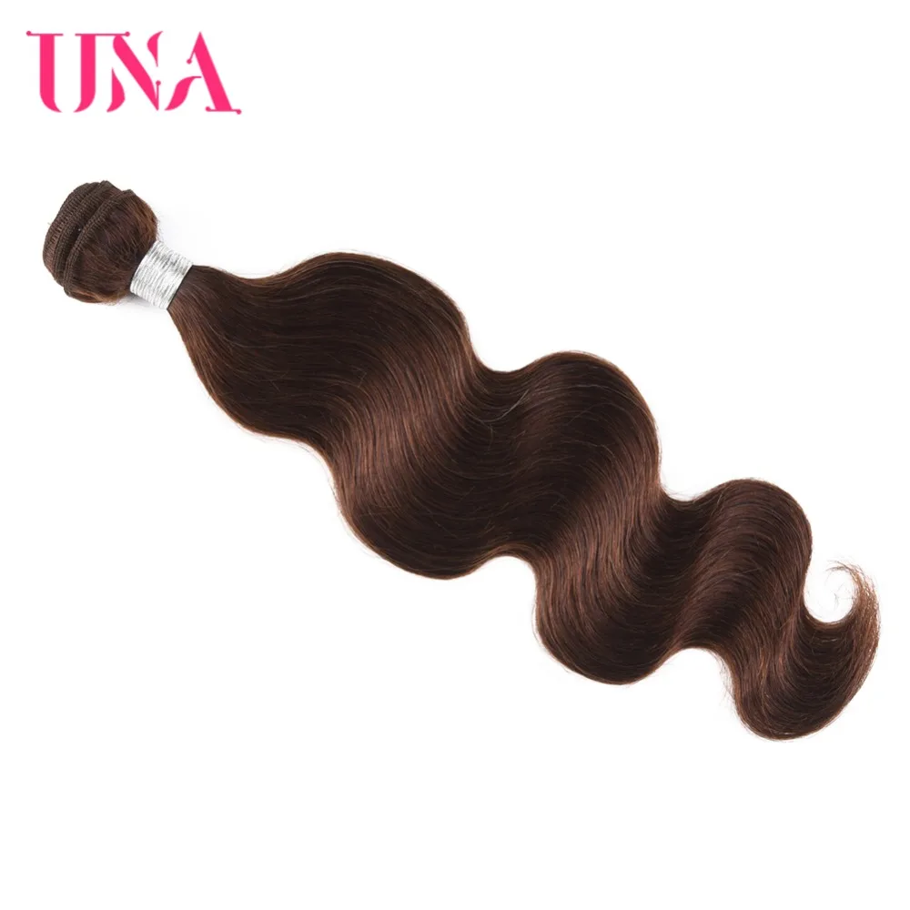 UNA бразильские пучки волос 1 шт. #4 бразильские волнистые волосы пучок натуральных волос пучки 12-26 дюймов в наличии