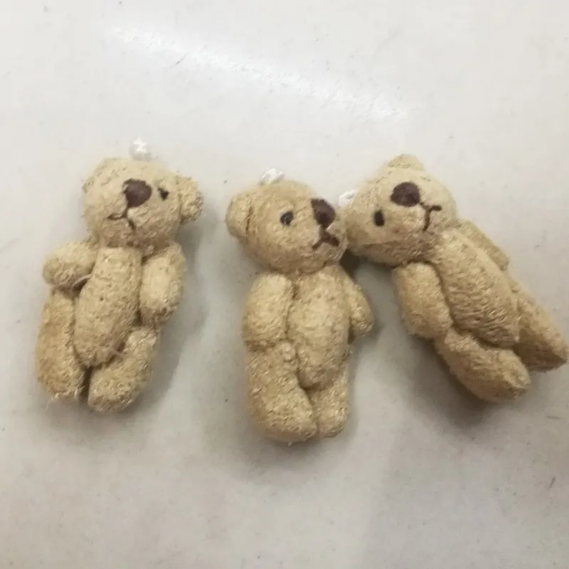 

60Pcs/lot Super Kawaii Mini 3.5cm Joint Teddy Bear Plush Kids Toys Stuffed Dolls Wedding Gift For Children