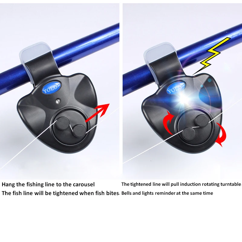 1 шт. светодиодный сигнализатор укуса рыбы для ловли карпа грубая сигнализация укуса рыболовное сигнальное устройство рыболовный инструмент