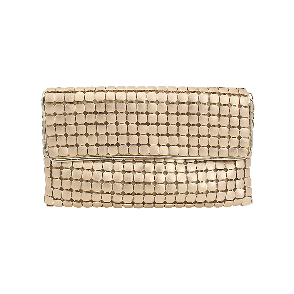 

2019 new model women evening clutch bag light aluminum piece matte golden silver black lady girl clutch bag