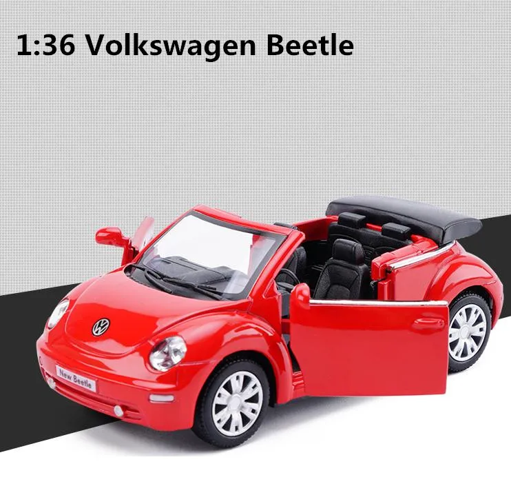 

1:36 alloy pull back car toy, high simulation Volkswagen Beetle Convertible model, metal castings, toy vehicle, free shipping