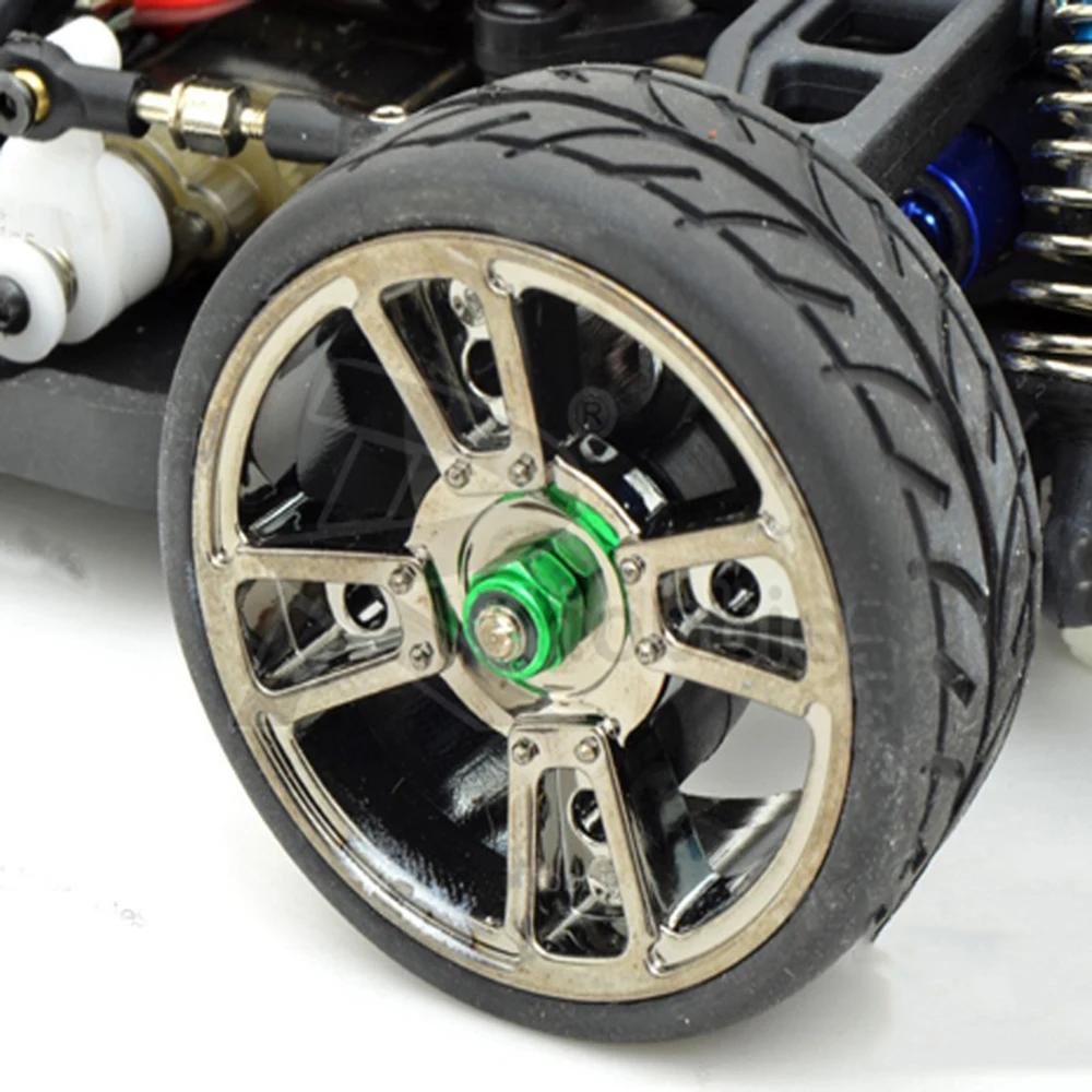 10Pcs//Set  Alloy Anti-Loose Wheel Rim Lock Nuts For 1:10 RC Racing Drift Car