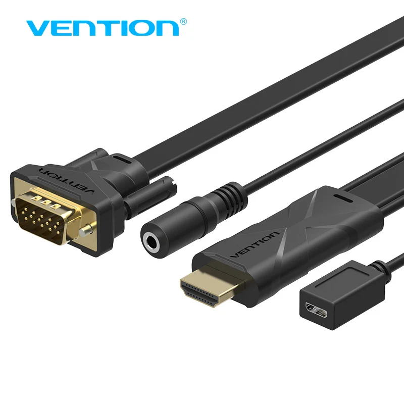 

Vention HDMI to VGA Converter Cable With 3.5mm Audio HDMI VGA Adapter With Power 1080P For Xbox 360 PS3 Laptop TV to Projector