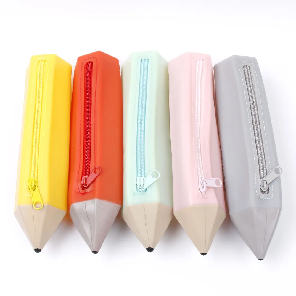  pencil shape Large Zipper Pencil Case Pen Holder Pouch School Stationery Phone Bag Storage Cosmetic