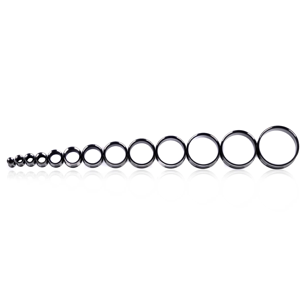 1 Pair Black Stainless Steel Ear Stretcher Expansion Shellhard Hollow Ear Gauges Plugs Flesh Tunnels Body Piercing Jewelry
