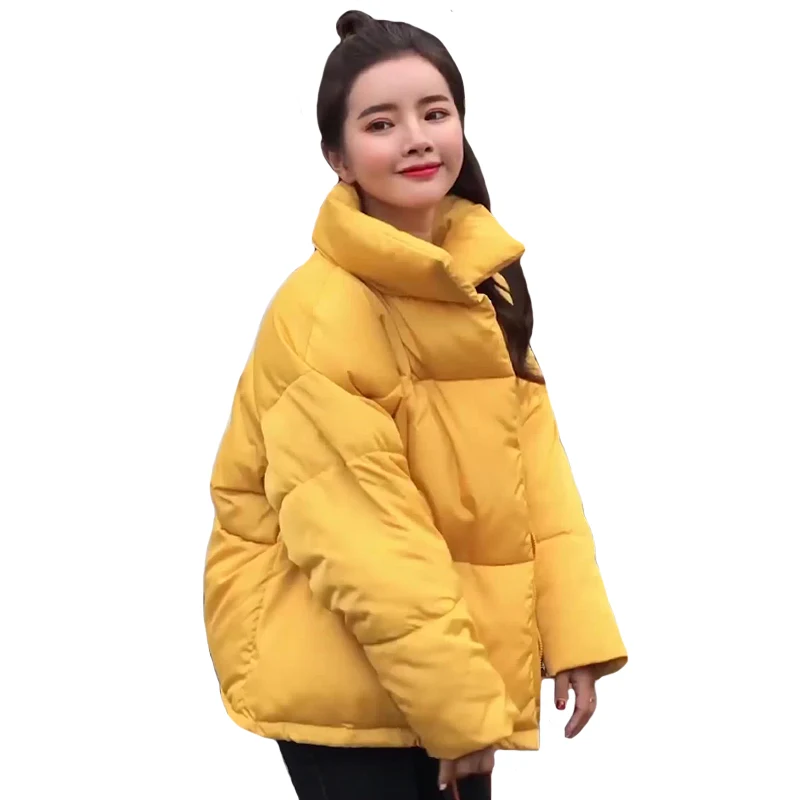 Preise 2019 Winter Jacke Frauen Koreanische Stil Stehen Kragen Einreiher Tasten Weibliche Mantel Übergroßen Lose Womens Outwear Kurze Parka