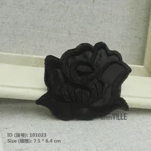 Нашивка черные розы Strijk Аппликаторы железа на нашивки на костюмы патчи для одежды гарантия качества вышивка на заказ 101023