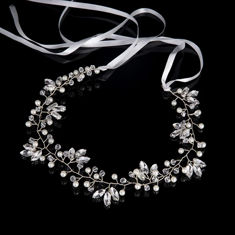 

Rhinestone Bride Hair Accessories Clear Crystal Headbands Bridal Hair Jewelry Fashion Head Jewelry for Wedding Women Hairband