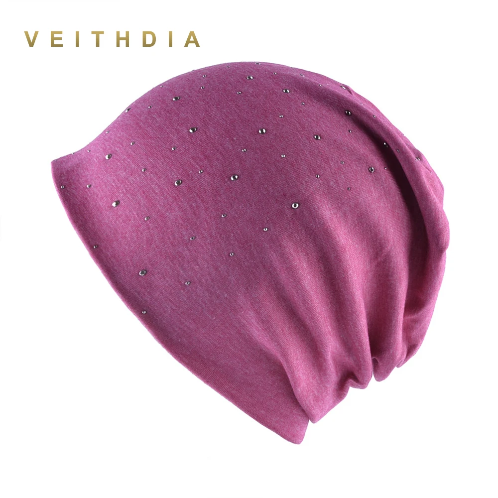 VEITHDIA Gypsophila, женская шапка, Skullies Beanies, вязаная шапка, s Bonnet, двухслойная хлопковая шапка, Осень-зима, DH47