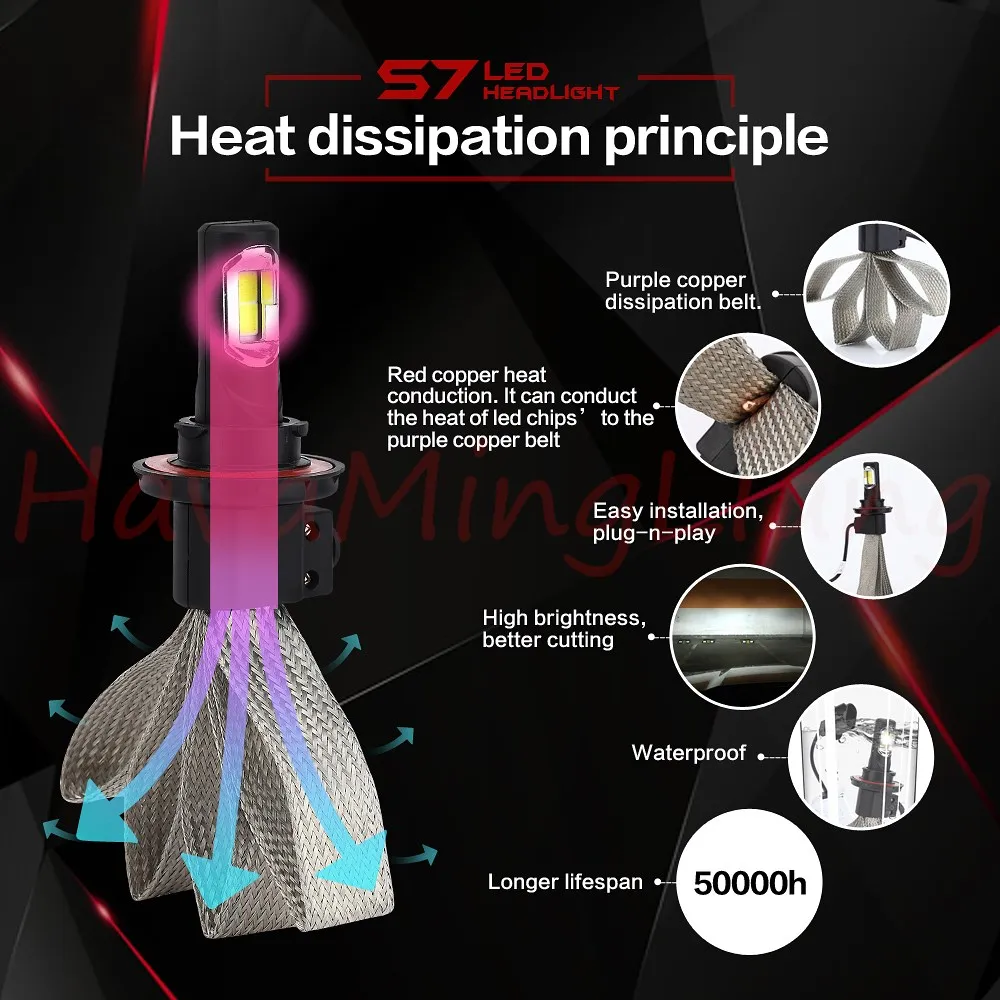 Baratos 2 uds S7 H4 H7 H11 H8 9006 HB4 H1 H3 HB3 H9 H27 coche faros LED luces antiniebla 6000K para Nissan Altima Luz de niebla led luz de trabajo