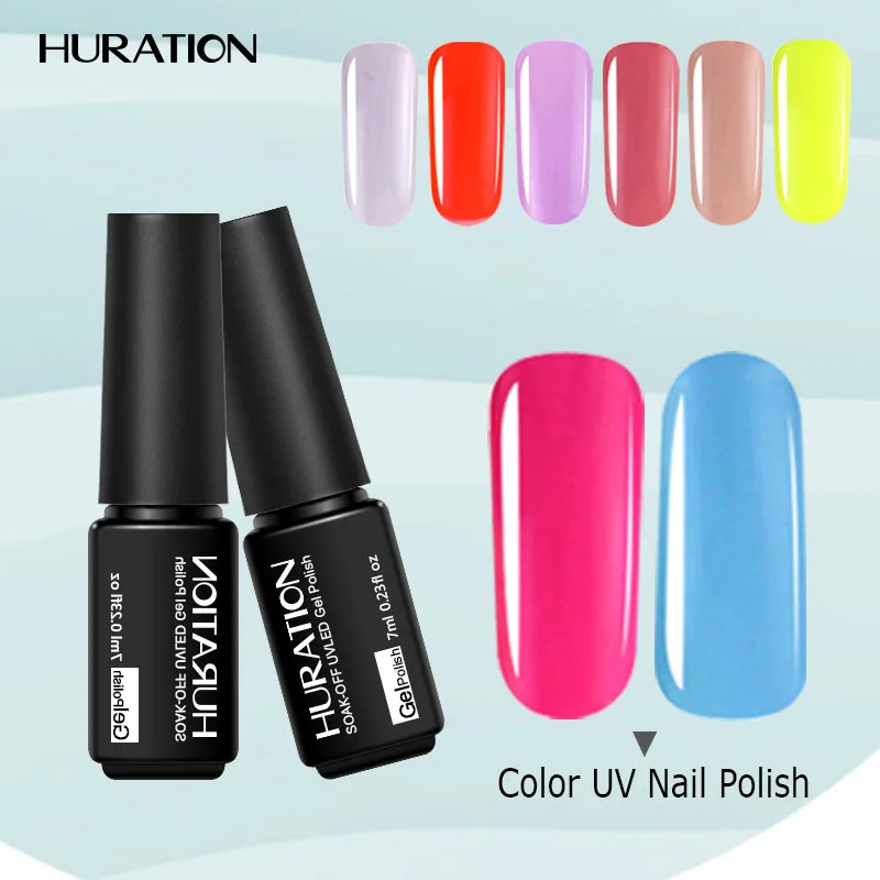 

Huration New 29 Colour Gel Nail Polish UV LED Lamp High Quality Cheap Price 7ml Gel Lacquer Nails Polish Top Coat Nails Glue