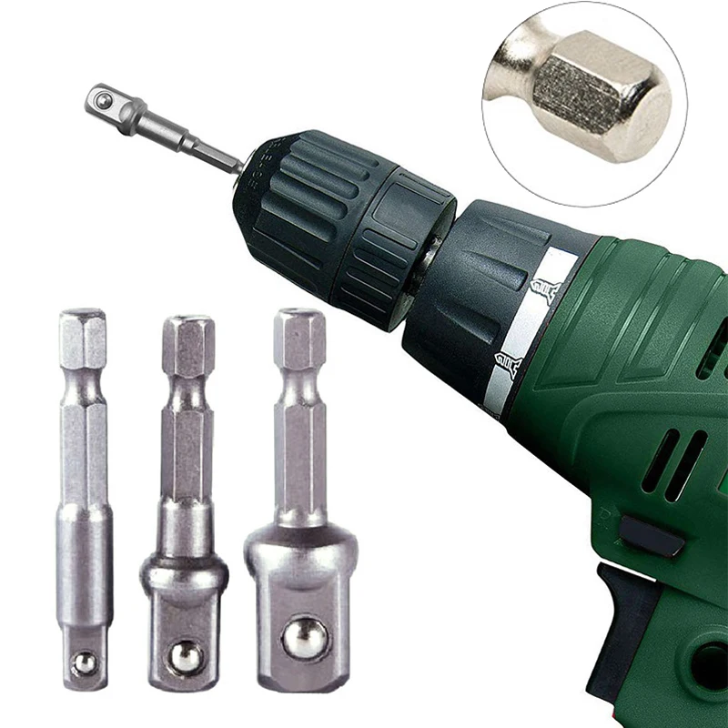 3 шт. удлинители для дрели из хром ванадиевой стали|socket hex set|drill bit adapterdrill shank adapter |