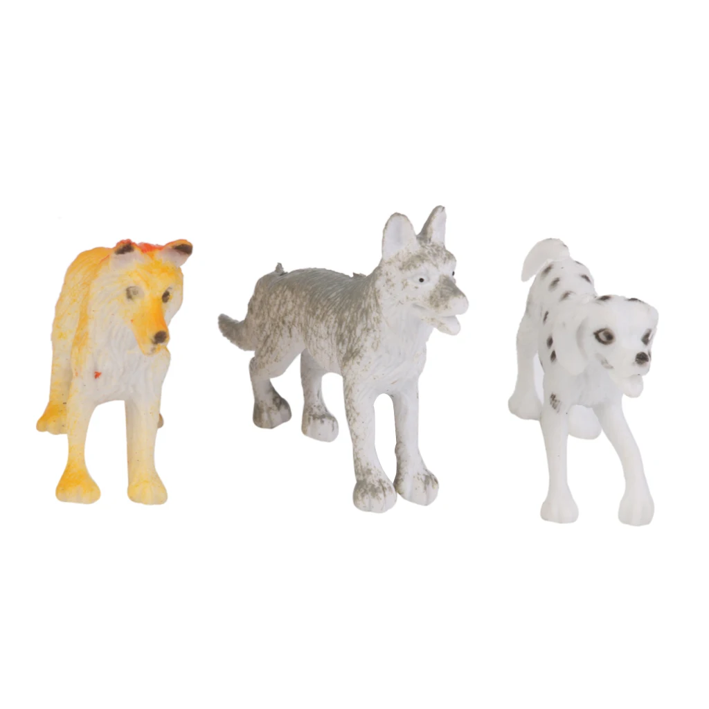 12Pcs/Pack Multi-Color Plastic Dog Pet Animal Model Toy for Kids Children Toddlers Gift Room Desk Table Decor