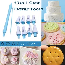 Кондитерские инструменты 10 в 1 инструмент для украшения кондитерских изделий Сахар ремесло моделирование формочка для печенья желе и Конфеты Плесень 3D DIY# SS